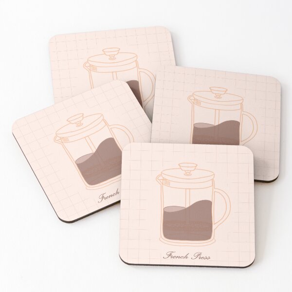 Item preview, Minimal French Press Coffee Illustration with Grid Background  designed and sold by citrusapple.