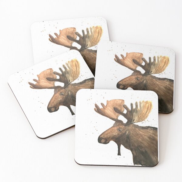 Item preview, Moose animal watercolor  designed and sold by Monika Howarth.