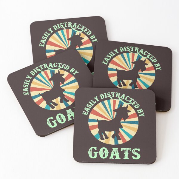 Item preview, Easily Distracted By Goats Funny Retro Vintage Gift present designed and sold by Wadia Hamda.