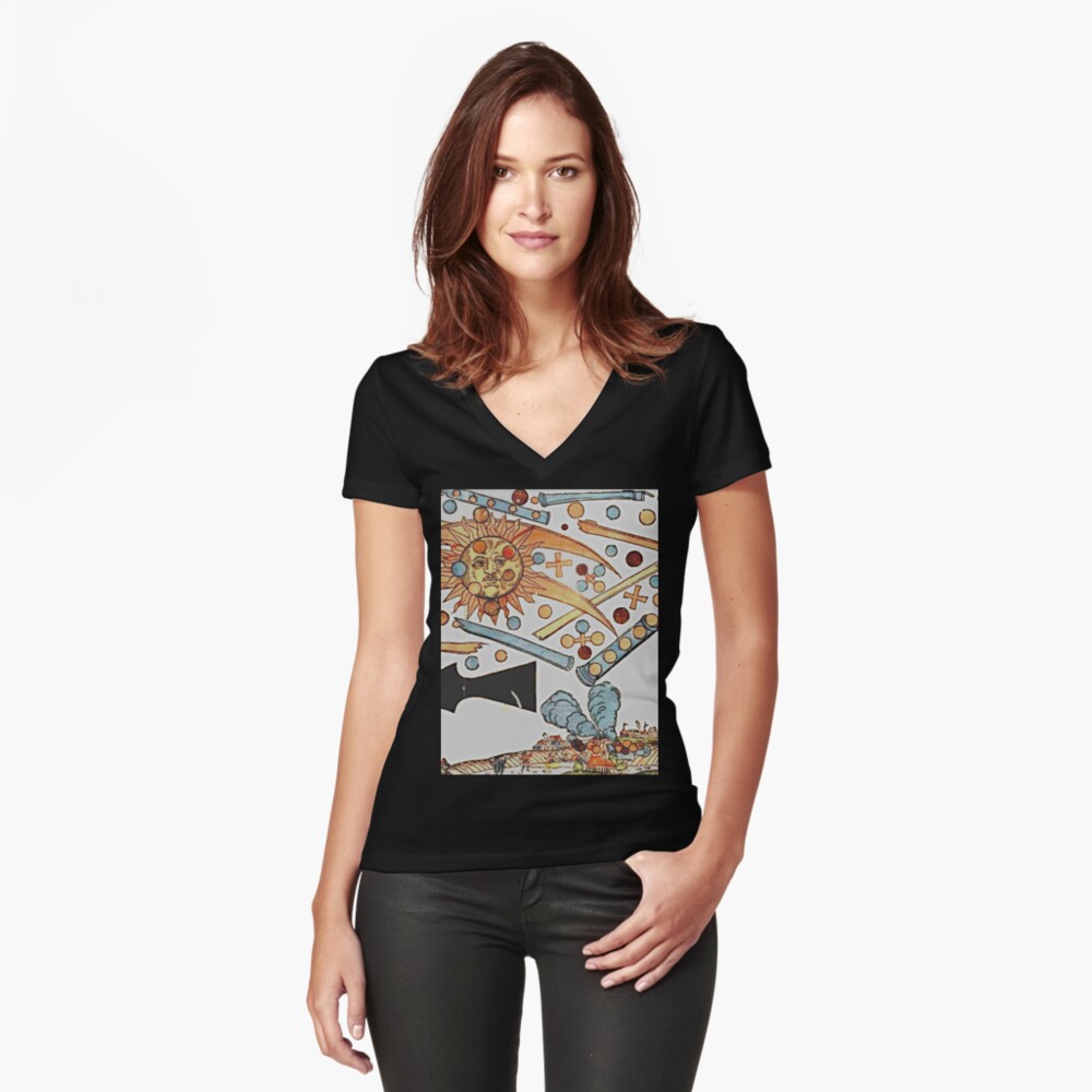 Item preview, Fitted V-Neck T-Shirt designed and sold by TheWitchsWolf.