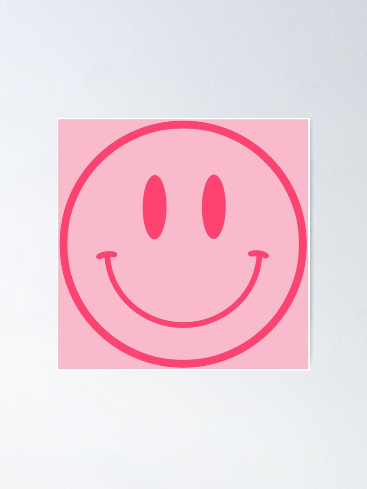"Pink Classic Smiley Face ® Acid House Rave Techno" Poster for Sale by Redbubble