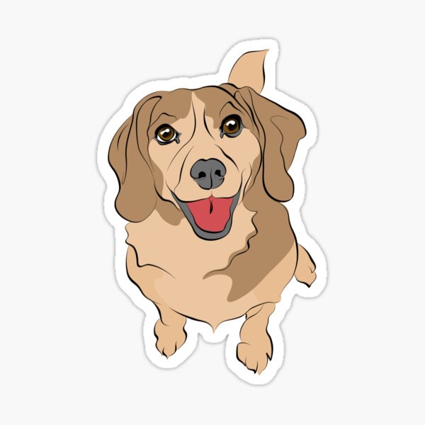 Kids and Babies - Happy dog! (a Beagle) By Karen Little, Littleviews Sticker