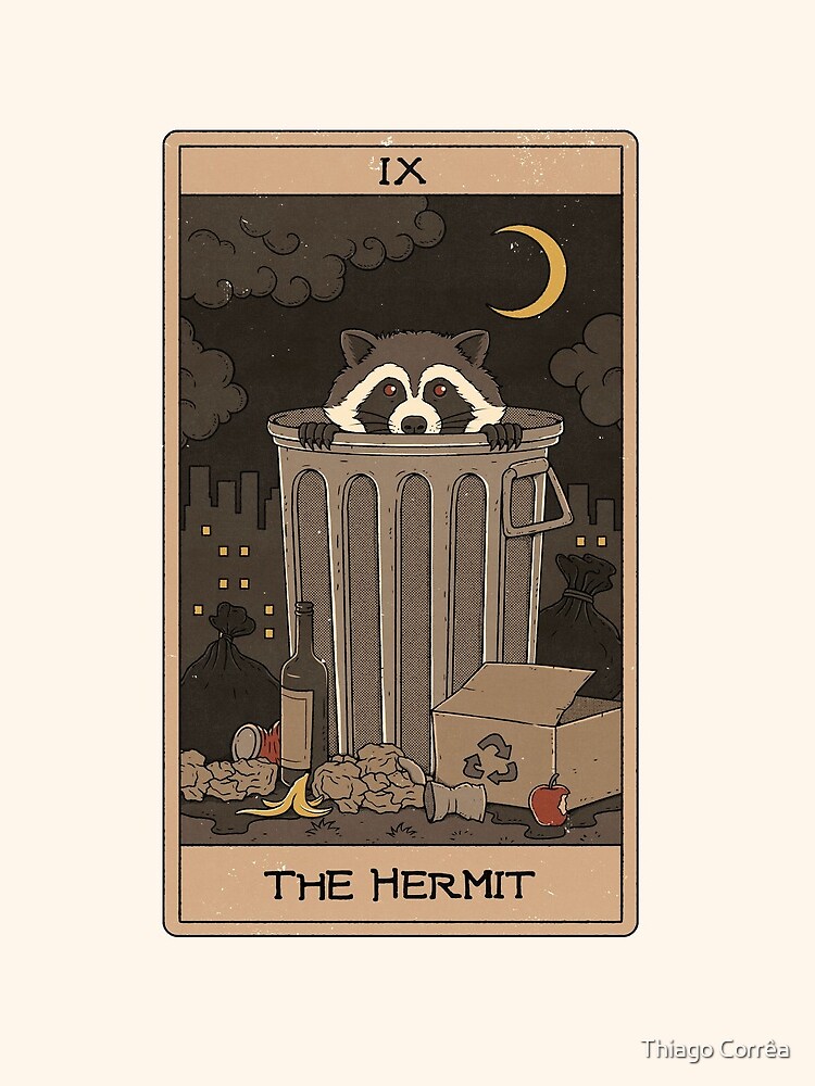 The Hermit - Raccoons Tarot by thiagocorream