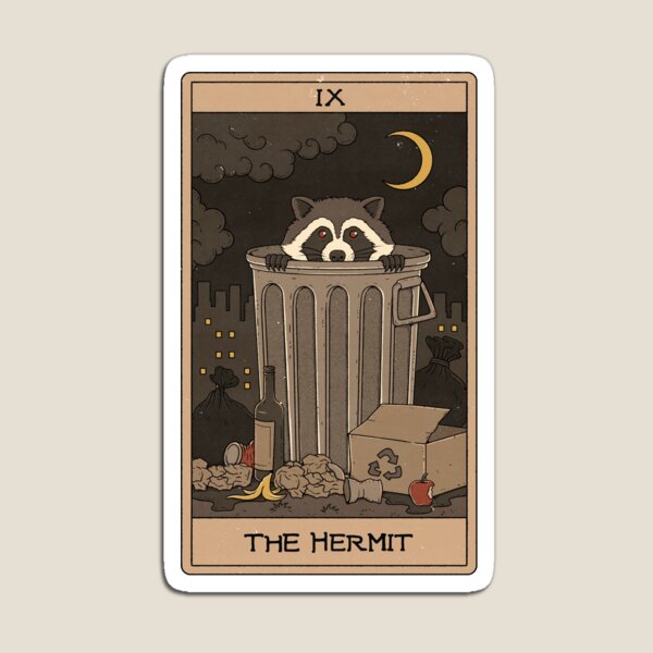 Item preview, The Hermit - Raccoons Tarot designed and sold by Thiago Corrêa.