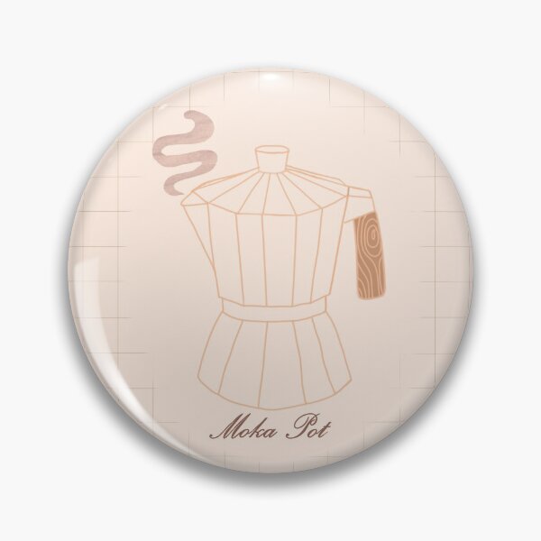 Artikelvorschau, Minimale Moka Pot Espresso Kaffeemaschine Illustration mit Gitterhintergrund entworfen und verkauft von citrusapple.