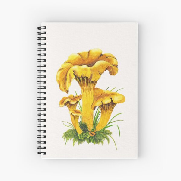 Chanterelle mushrooms original watercolor art Spiral Notebook