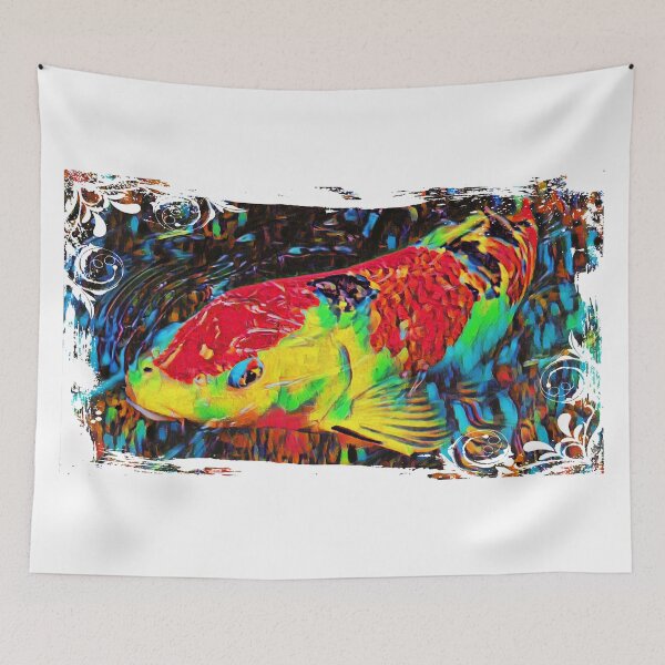 Item preview, Diseño abstracto colorido de los pescados de Koi designed and sold by Heathermarie321.