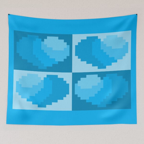 Item preview, Perfect Little Blue Pixel Hearts designed and sold by rin3d .