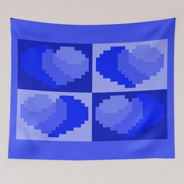 Item preview, Perfect Little Indigo Pixel Hearts designed and sold by rin3d .
