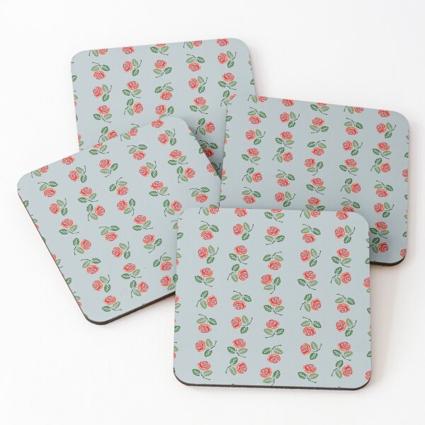 Item preview, Cute Small Red Roses Over Blue Background Seamless Pattern designed and sold by silviaol.