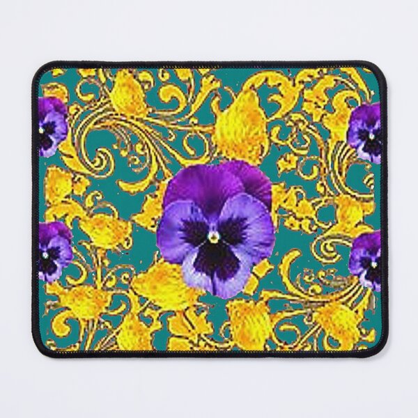 Item preview, ,SPRING PURPLE PANSY FLOWERS TEAL ART designed and sold by sharlesart.
