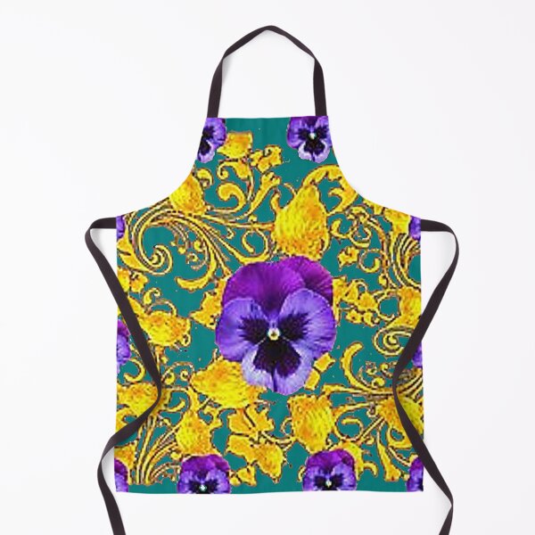 Item preview, ,SPRING PURPLE PANSY FLOWERS TEAL ART designed and sold by sharlesart.