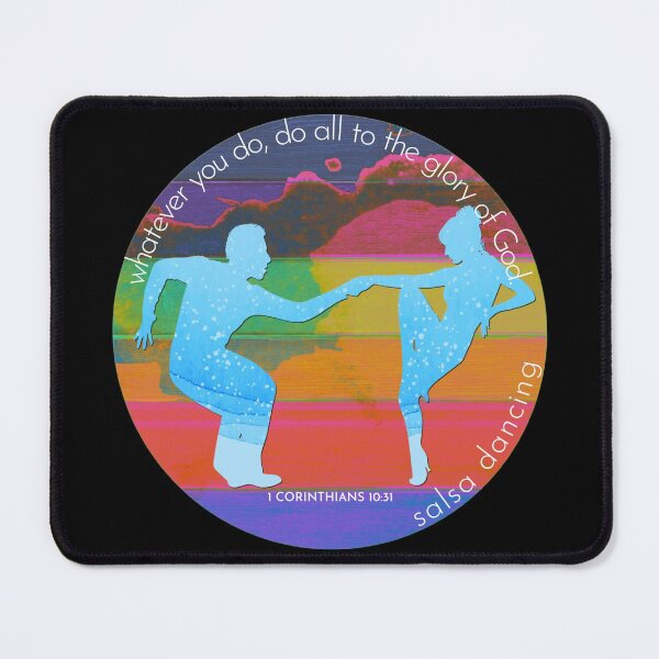 Item preview, Salsa Dancing Bible Verse Silhouette Retro Vintage Watercolour Backdrop designed and sold by TheKingdomAttic.