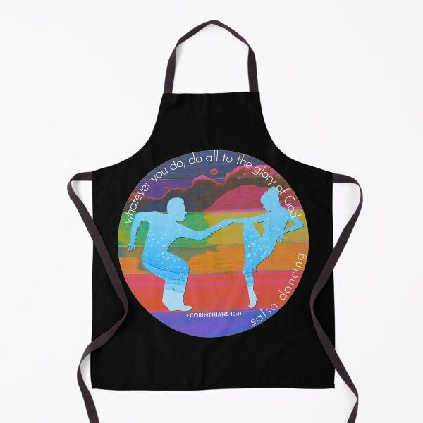 Item preview, Salsa Dancing Bible Verse Silhouette Retro Vintage Watercolour Backdrop designed and sold by TheKingdomAttic.