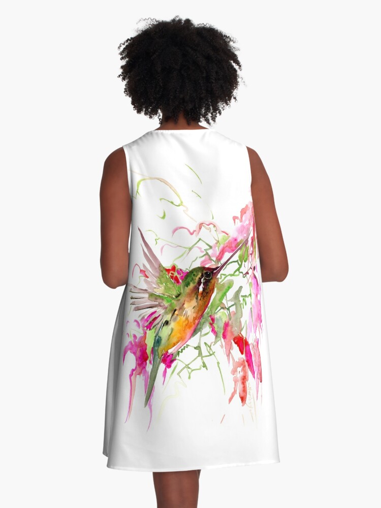 Hummingbirds and deals Flowers Dress 4