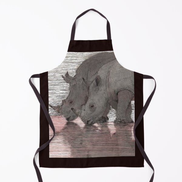 Item preview, The Portrait of Rhino Couple with Strong Bonding designed and sold by LanLanGallery.