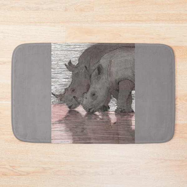 Item preview, The Portrait of Rhino Couple with Strong Bonding designed and sold by LanLanGallery.