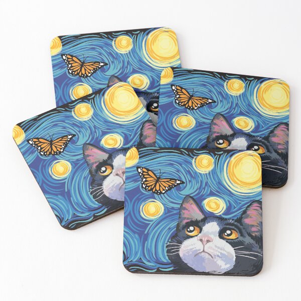 Item preview, The Starry Night Cat Art  designed and sold by SuperrSunday.
