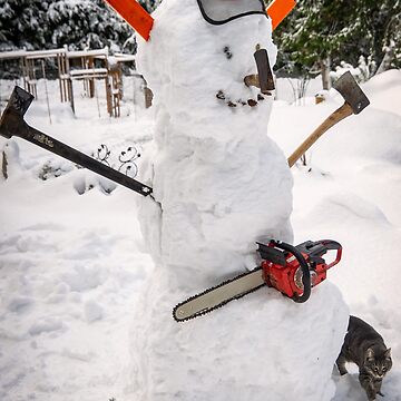 Artwork thumbnail, Great Canadian Snowman with chainsaw by naturediver