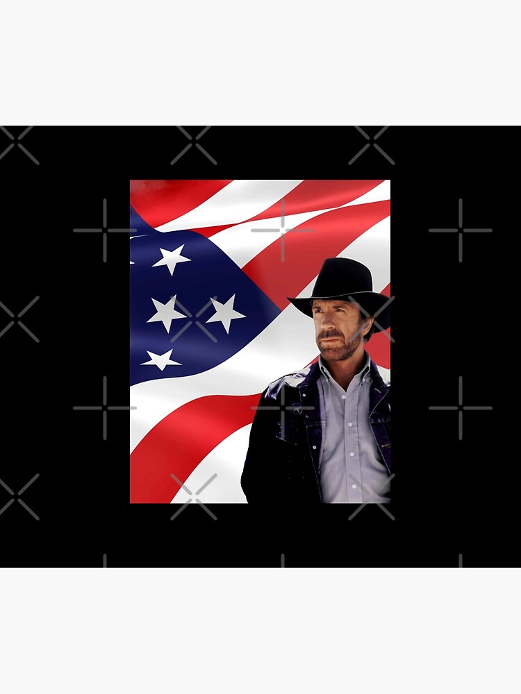 Thumbnail 6 of 6, Throw Blanket, Walker Texas Ranger Chuck Norris Patriotic 20 Retro Graphic Shir designed and sold by IANVALD.