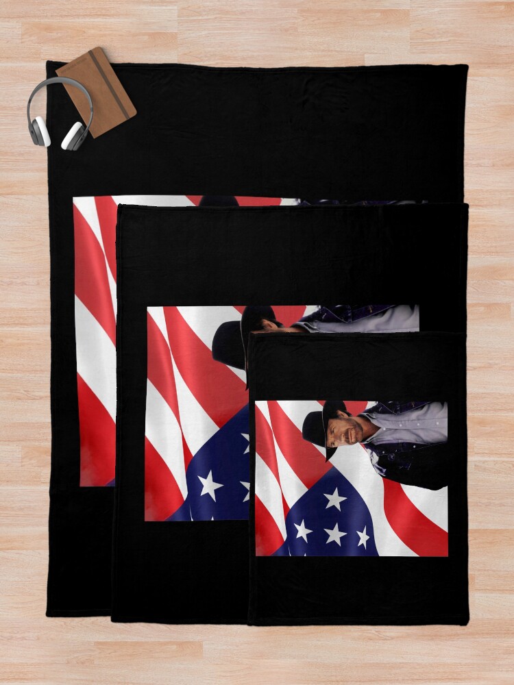 Thumbnail 5 of 6, Throw Blanket, Walker Texas Ranger Chuck Norris Patriotic 20 Retro Graphic Shir designed and sold by IANVALD.