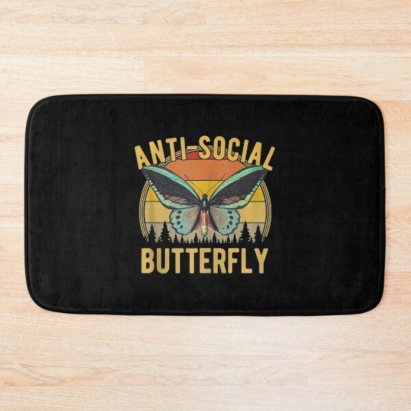 Item preview, Anti Social Butterfly Introvert Meme Retro Vintage Sunset Classic T-Shirt designed and sold by AnikaPowlowski.