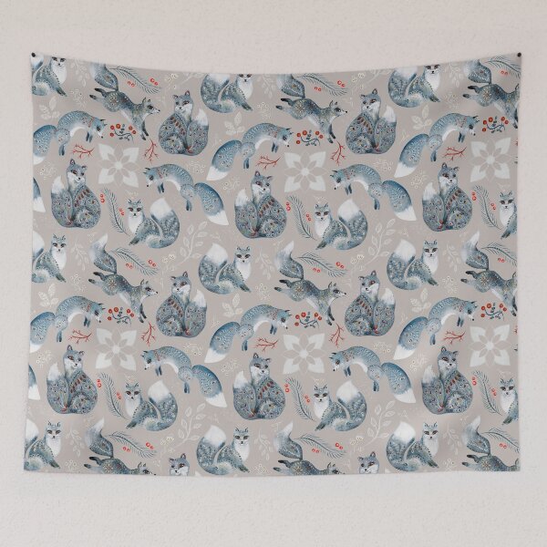 Item preview, Nordic Woodland Fox Folk Art designed and sold by Art Sage.