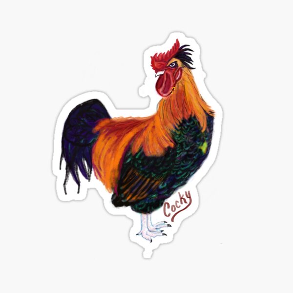 Cocky Rooster with Piercings Sticker