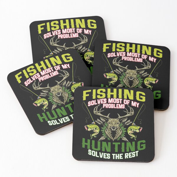 Item preview, Fishing Solves Most Of My Problems Hunting Solves The Rest For Fishing And Hunting Lovers Happy Campers designed and sold by PendrasArt75.