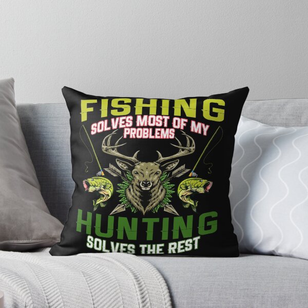 Item preview, Fishing Solves Most Of My Problems Hunting Solves The Rest For Fishing And Hunting Lovers Happy Campers designed and sold by PendrasArt75.