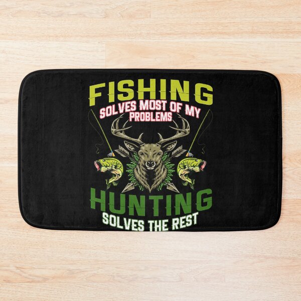 Item preview, Fishing Solves Most Of My Problems Hunting Solves The Rest For Fishing And Hunting Lovers Happy Campers designed and sold by PendrasArt75.