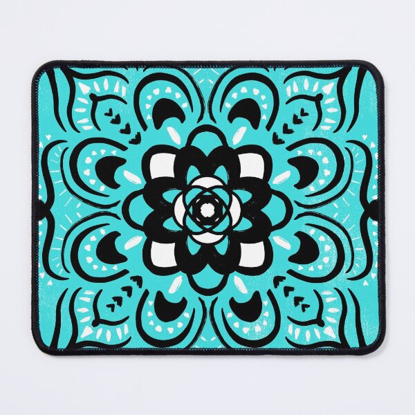 Item preview, Aqua folk art mandala  designed and sold by thephoenixsoul.