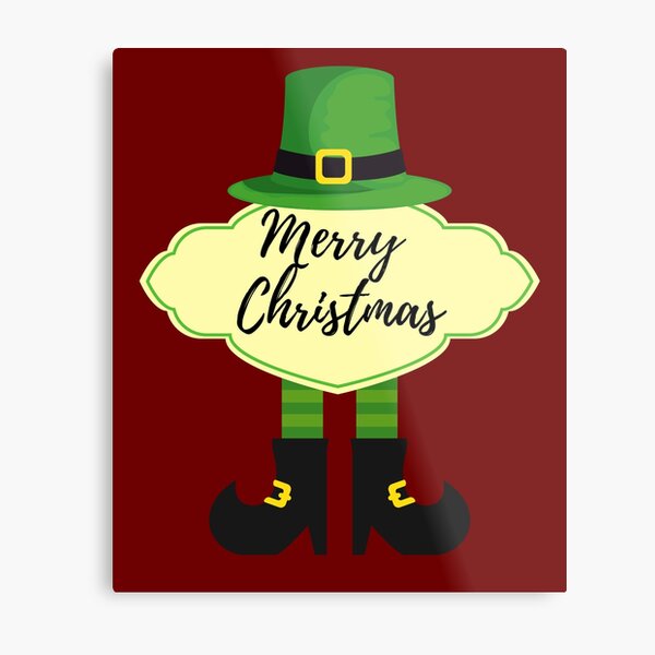  Elf Hat and Legs | Merry Christmas Design Metal Print