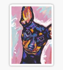 Miniature Pinscher Dog Bright colorful pop dog art Sticker