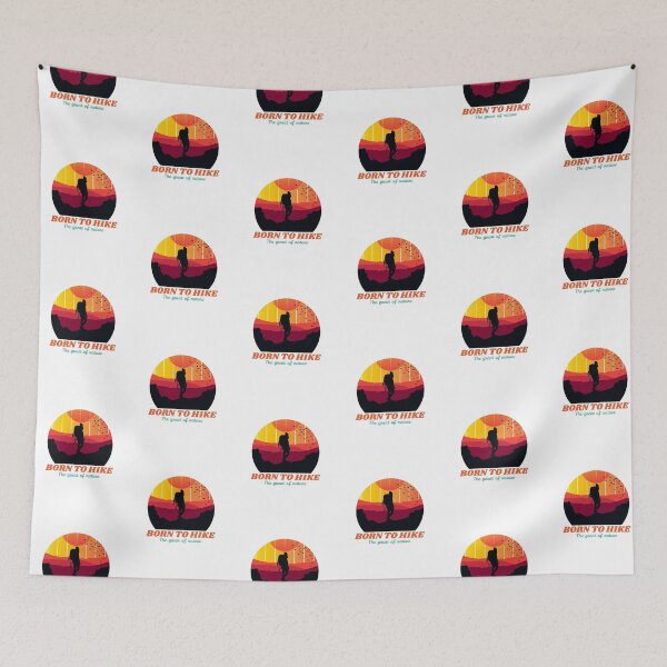 Item preview, Vintage Sunset Retro. Born to hike. The great of nature. designed and sold by PrintNJoy.
