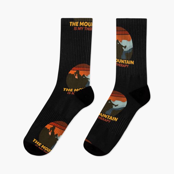 Item preview, The mountain is my therapy. Born to hike. Retro Vintage Sunset. designed and sold by PrintNJoy.
