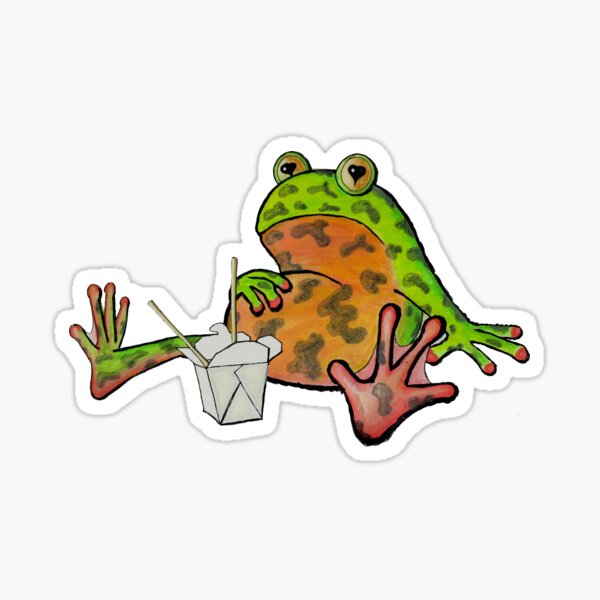 Woo Poo Chow, the Fire-bellied toad. Sticker