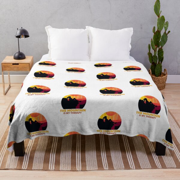 Item preview, The mountain is my therapy. Born to hike. Retro Vintage Sunset. designed and sold by PrintNJoy.
