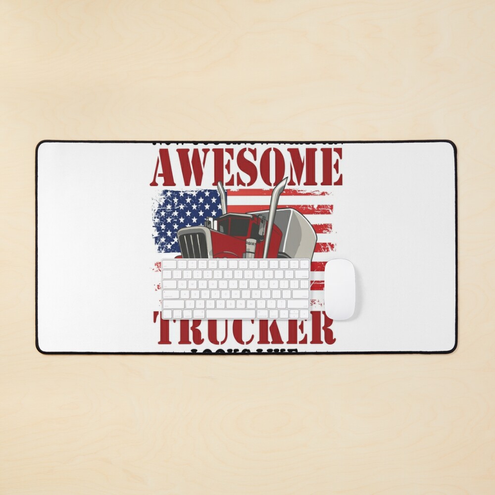 Now You Know What An AWESOME Trucker Looks Like American Flag Truck Driver  Gifts Vintage Trucker Design Sticker for Sale by DownHomeCrafts