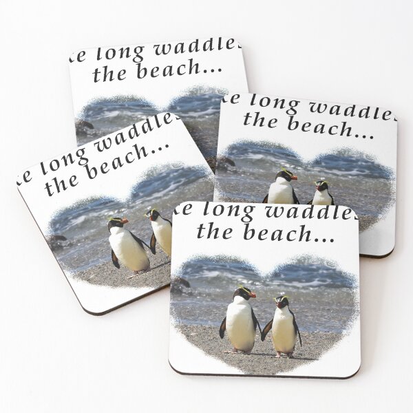 Item preview, I like long waddles on the beach...  Fiordland Penguins (black text) designed and sold by SBPenguins.