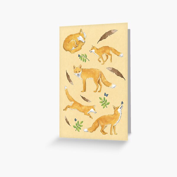 Foxes on cream Greeting Card