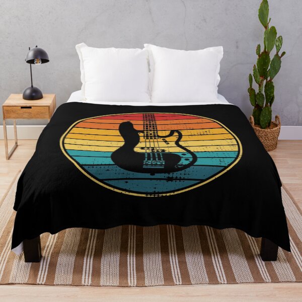 Item preview, Retro Vintage Circle Sunset P-Style Bass Guitar designed and sold by nightsworthy.