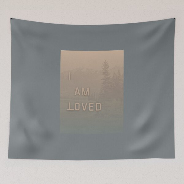 Item preview, I am Loved Affirmation Mountains Graphic designed and sold by WonderfulHumans.