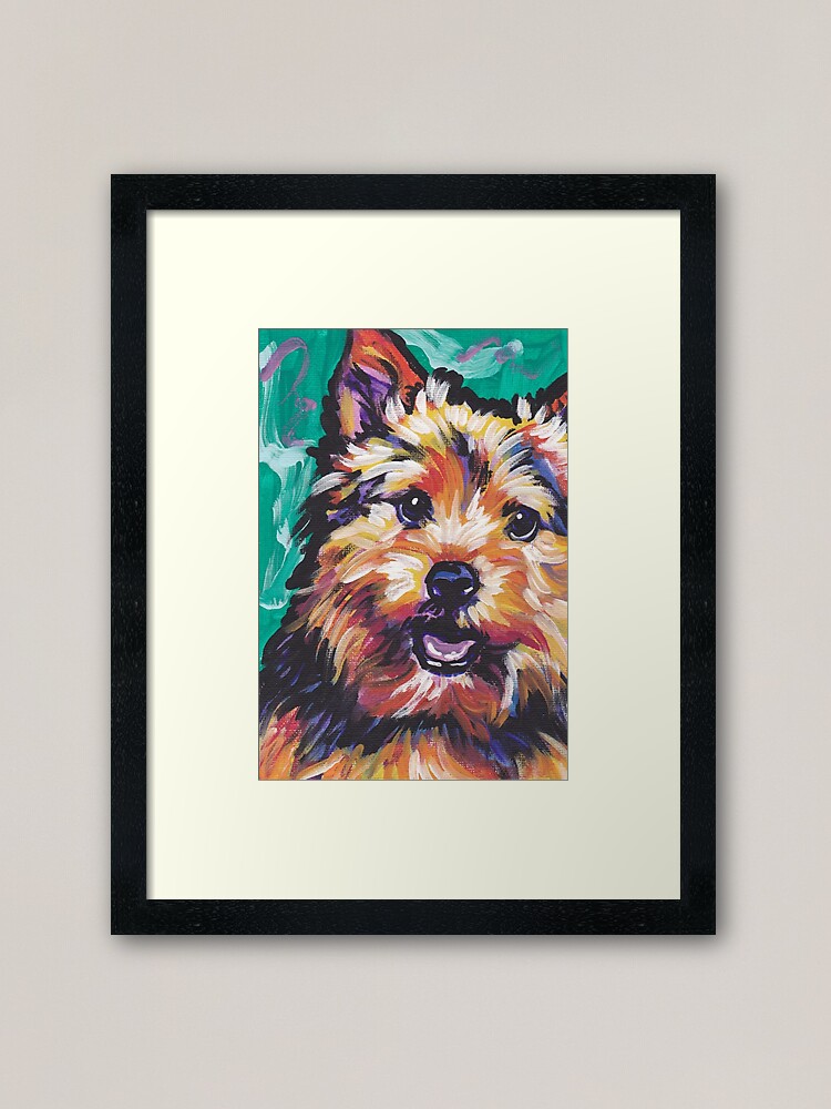 Norwich Terrier Dog Bright Colorful Pop Dog Art Framed Art Print By Bentnotbroken11 Redbubble