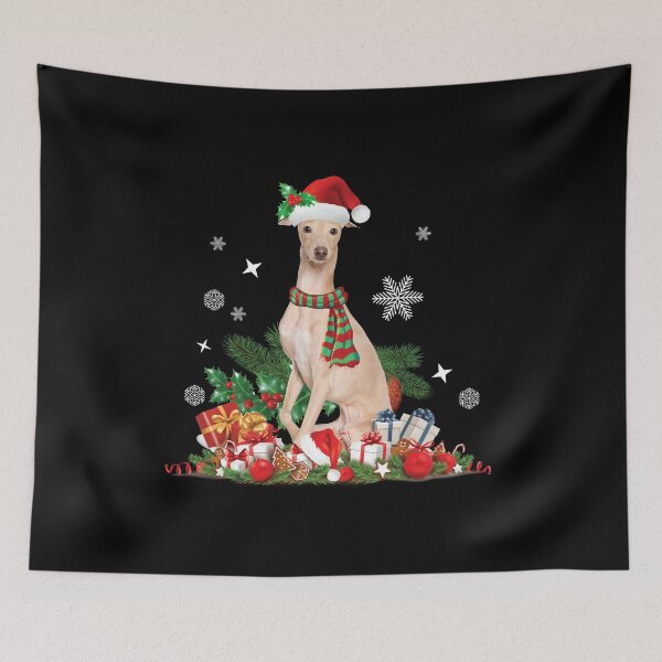 Item preview, Christmas Greyhound dog with Santa Hat, Lights designed and sold by EstelleStar.