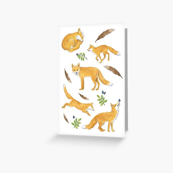 Foxes on white Greeting Card