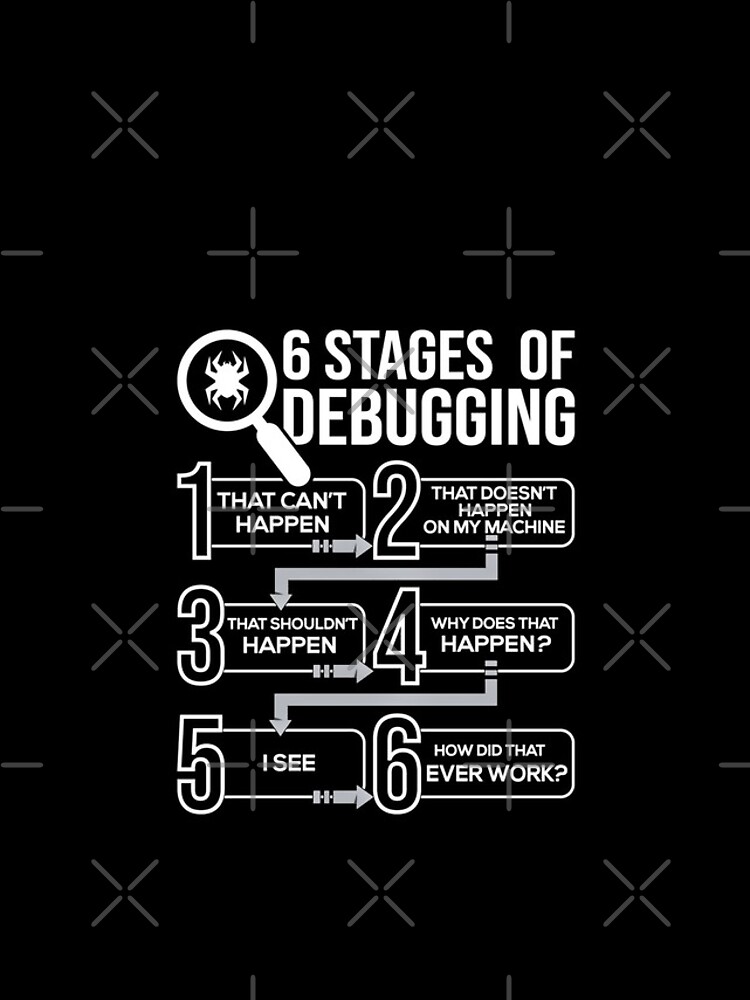 Thumbnail 4 of 4, iPhone Case, Funny Tee 6 Stages Of Debugging - Computer Science Programmer Coding designed and sold by TNMankdesign.