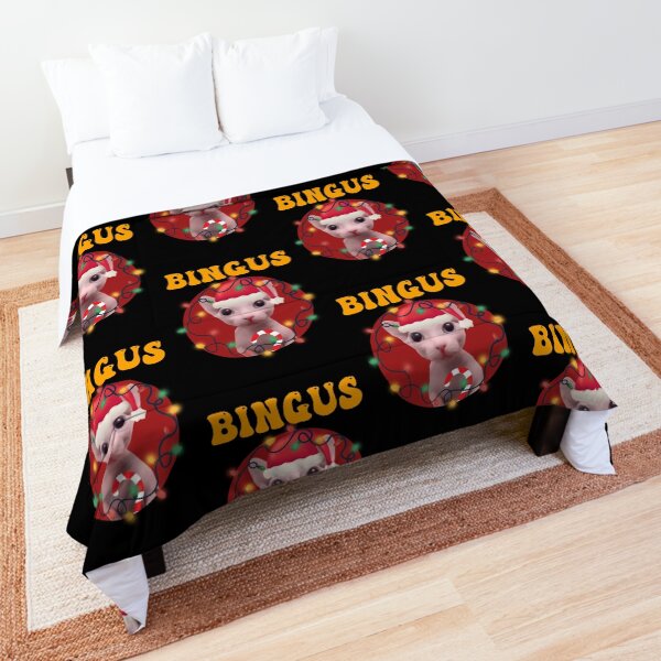 Funny Bingus Christmas - Cat Christmas Lights - Bingus Meme Comforter
