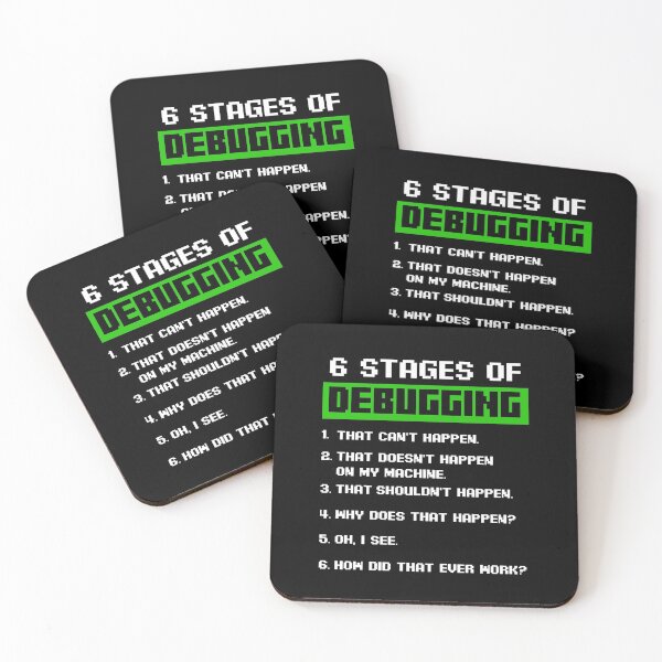 Item preview, Funny Tee 6 Stages Of Debugging Bug Funny Coder Computer Geek Nerd designed and sold by TNMankdesign.