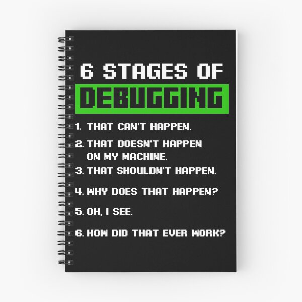 Item preview, Funny Tee 6 Stages Of Debugging Bug Funny Coder Computer Geek Nerd designed and sold by TNMankdesign.